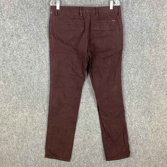 Mossimo Dutti Chino Pants Men's Size 32 Burgundy Adults Cotton Blend - Picture 5 of 9